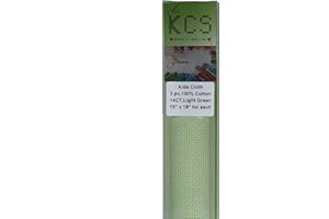 KCS 3 pc of 15" x 18" Counted Cross Stitch Cotton Aida Cloth Needlework Fabric,14CT,Light Green