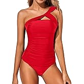Tempt Me Two Piece Tankini Bathing Suits for Women One Shoulder Swim Top with Bottom Swimsuits