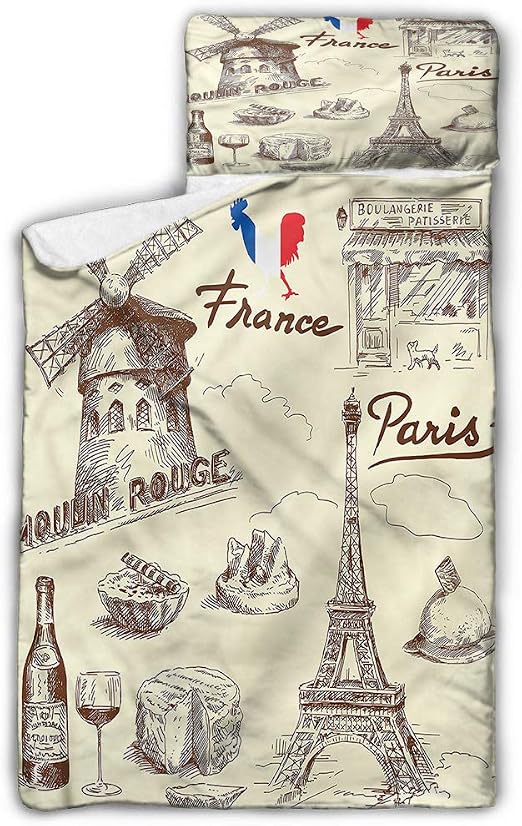 Amazon Com Eiffel Tower Toddler Rolled Nap Mat Patisserie