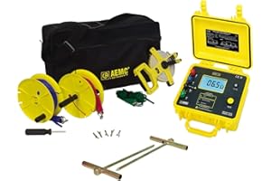 AEMC 4620 4-Point Ground Resistance Tester Kit, 2000 Ohms Resistance, 10mA Current with 150' Leads
