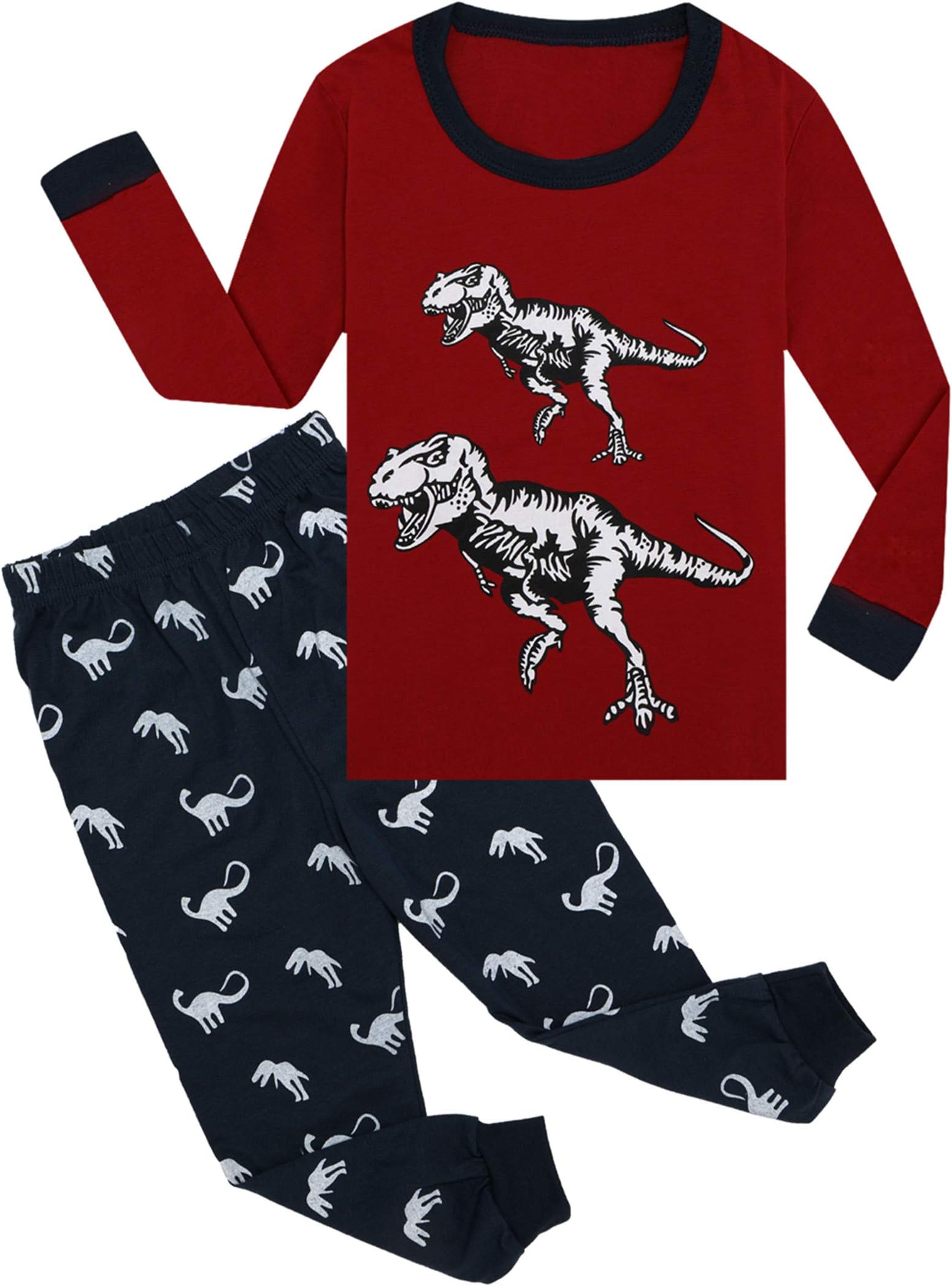 Tkala Boys Pajamas Winter Outfits Clothes Long Set Pjs Dinosaur 100% Cotton Little Kids Sleepwear 2-12 Years
