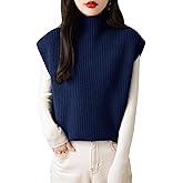 Chanyarn Women's 100% Merino Wool Sweater Vest 2025 Fall Winter Casual Turtleneck Sleeveless Knit Sweater Tank Tops