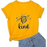 DANVOUY Womens V-Neck Cute Tees Funny Graphic T Shirt