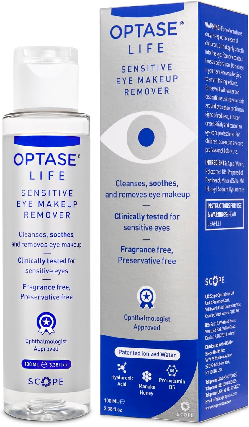 Optase Life Sensitive Eye Makeup Remover - Oil-Free, 100ml, Ophthalmologist