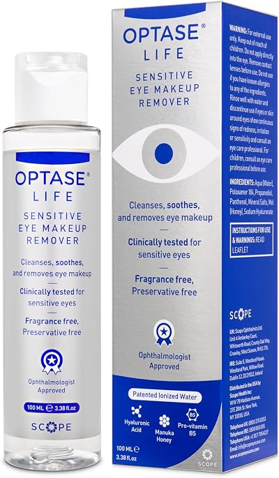 Optase Life Sensitive Eye Makeup Remover - Oil-Free, 100ml, Ophthalmologist