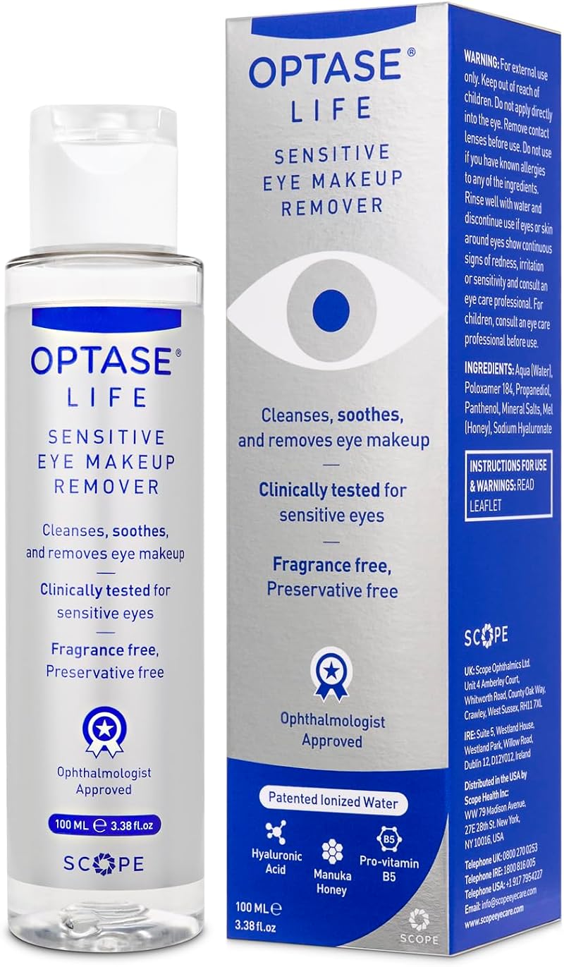 Optase Life Sensitive Eye Makeup Remover - Oil-Free, 100ml, Ophthalmologist