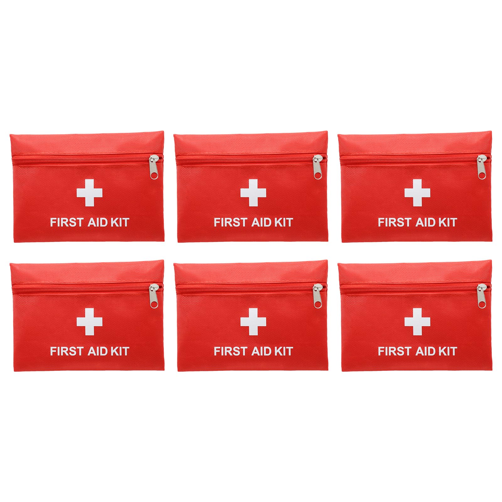 Hodeacc 6 Pack Empty First Aid Bag Mini Medical Kit Pouch Travel Essentials 7.87x5.51 inches Medicine Storage Bag for Car, Home, Camping, Hiking, Office, Outdoors (Bag Only)