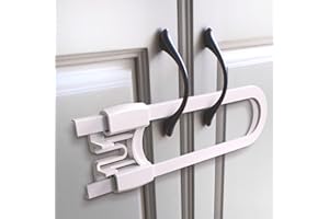 Cabinet Handle Locks (4-Pack) 5 1/4 Inch by Skyla Homes - Stock Clearance - Multi-Purpose Child Safety Lock Best for Baby Proofing Strong ABS Free Plastic Knob Cover Child Proof Cabinet Latches