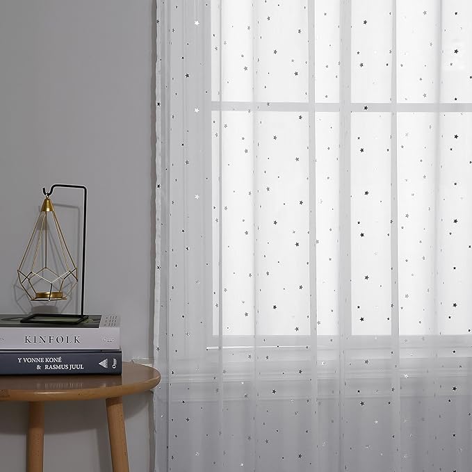 Deconovo Voile Vorhänge Transparent Gardinen Wohnzimmer mit Schlaufen