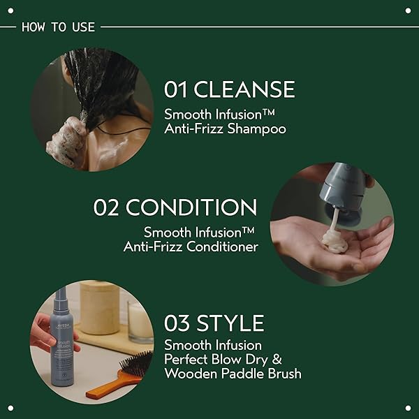 AVEDA SMOOTH INFUSION ANTI-FRIZZ CONDITIONER | SMOOTHING CONDITIONER | FRIZZ CONTROL | PROTECTS AGAINST HUMIDITY | SILICONE FREE | FOR MEDIUM AND THICK HAIR | 99% NATURALLY DERIVED*, 6.7 FL OZ