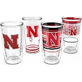 Tervis Nebraska Cornhuskers - Assorted Made in USA Double Walled Insulated Tumbler Travel Cup Keeps Drinks Cold & Hot, 16oz 4pk, Classic
