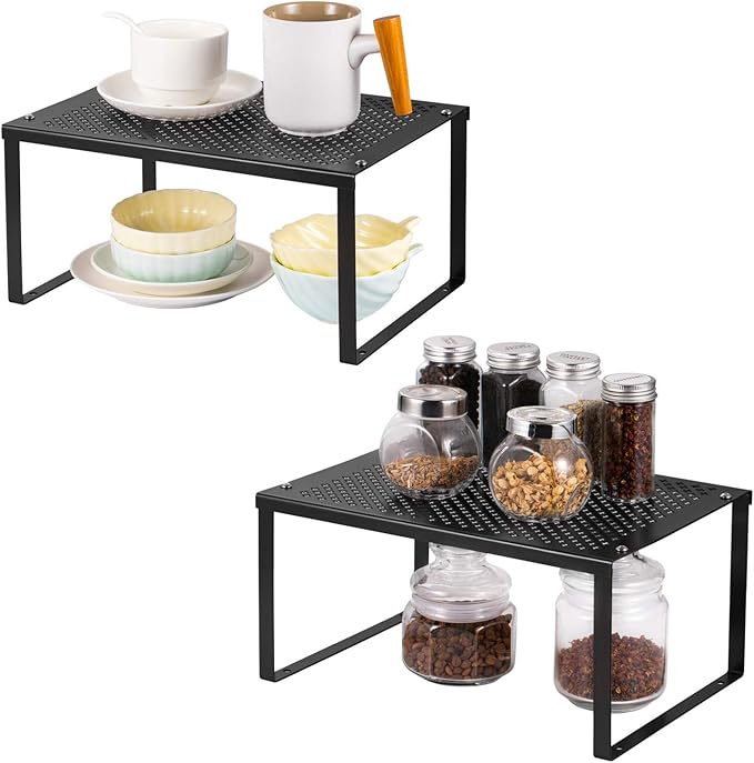 Küchenschrank Organizer 4er-Pack – Regaleinsatz Aus Holz, 39,8 Cm Lang, Bis 14,9 Kg Belastbar