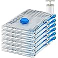 Amazon Basics Vacuum Storage Bags for Clothes, Space Saving Compression Storage Bags with Hand Pump, Heavy Duty, Stackable, J