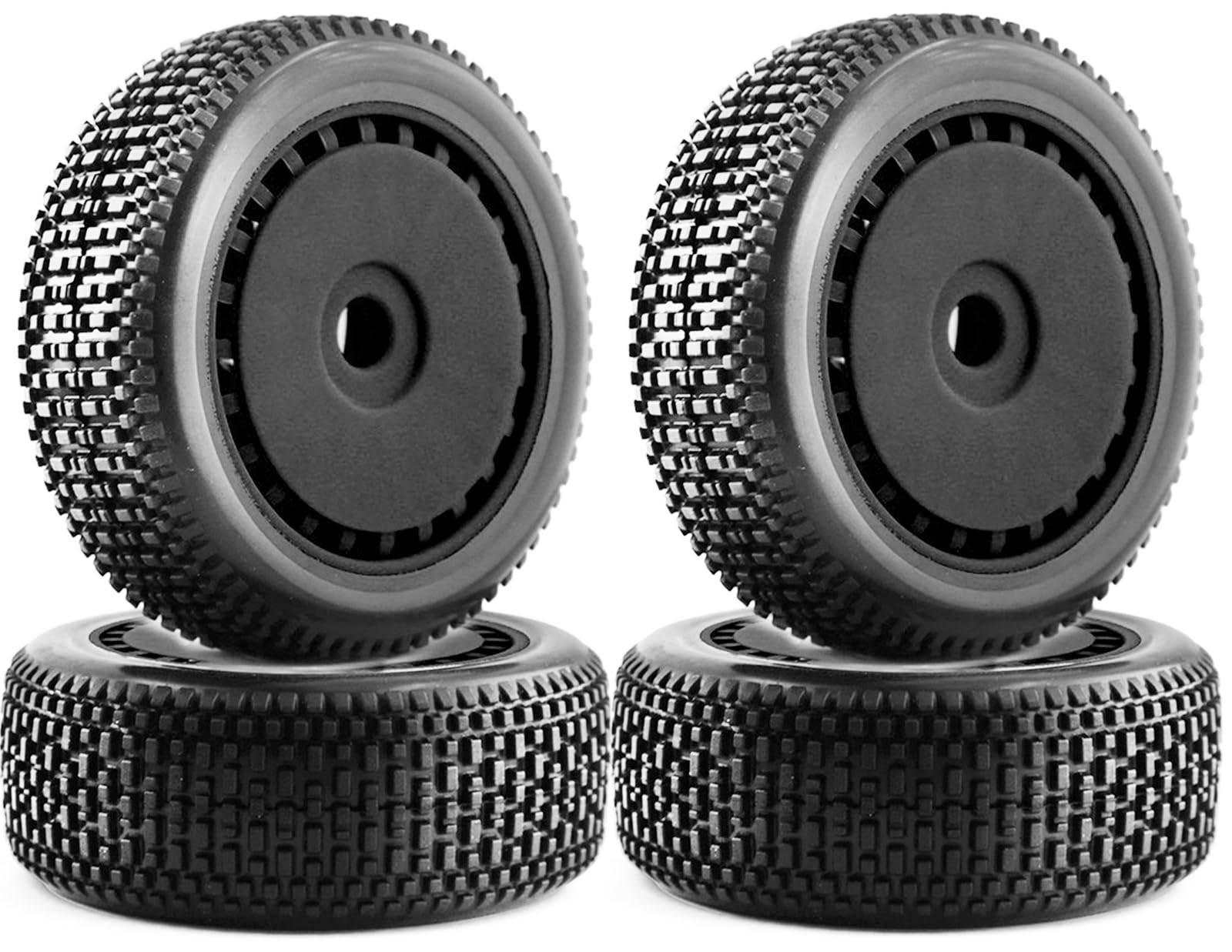 RcThjia 1/8 RC Off-Road Buggy Racing Tires and Wheels 17mm Hex RC Tires with Foam Inserts for ARRMA 1/8 Typhon 3S/6S Losi 8IGHT HSP Hyper HongNor FS Racing KYOSHO MP10 MP9 MP9e Neo.(4PCS/Set)
