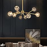 Weesalife Sputnik Chandeliers for Dining Room Light Fixture Over Table, Modern Crystal Chandeliers, 9 Lights Gold Lighting Fi