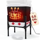 6.6 Gallon Heated Chicken Waterer with Stand &ndash; 8 Nipples + 4 Extras | 25L Poultry Waterer Feeder Set &ndash; Anti-Freeze, No Leak, Easy to Fill &amp; Clean &ndash; Chicken Coop Accessories for 15&ndash;25 Chickens