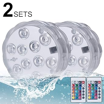 Unterwasser Licht, Kolpop LED Teichbeleuchtung mit Fernbedienung, Batteriebetriebenes 16 RGB Farbwechsel IP68 Wasserdichtes L