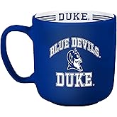Logo Brands NCAA Duke Blue Devils 15 oz Stripe Coffee Mug - Vintage Team Logo, Inside Print & Stripes, Microwave & Dishwasher Safe- Great Gift For Fans & Alumni