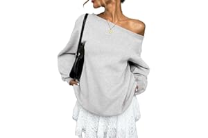 EasyGala Womens Fleece Lined Sweatshirt Off Shoulder Long Sleeve Pullover Top Oversized Shirt Basic Slouchy Clothes 2026