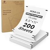 Thermal Printer Paper 8.5 x 11, US Letter Size Inkless Printer Paper,200 Sheets