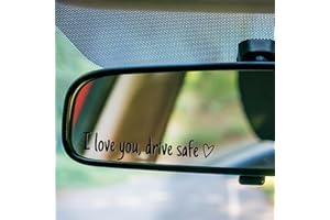 KEIVIWO Upgrade I Love You Drive Safe Sticker 3 Pack Cute Car Decal for Rearview Mirror Window Windshield Bumper, Vinyl Tumbler Sticker Decal, Funny Car Accessories for Girls Women (Black)