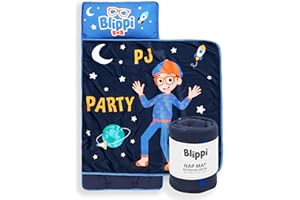 Jay Franco Toddler Nap Mat with Built-in Pillow and Blanket - Soft 46 x 20-inch Microfiber Kids Sleeping Bag for School or Sl