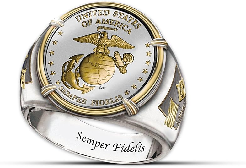 Bradford Exchange Men's Ring The USMC Commemorative Proof Ring by The