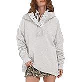 Locachy Womens Oversized Sweatshirt Hoodies Button Henley Neck Pullover Tops Fashion Outfits Clothes