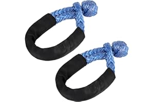 Konelia Synthetic Soft Shackle 1/2 x 22 Inch (38000LBS) Shackle Rope with Extra Sleeve and Gloves for SUV ATV Truck Jeep Off-Road Rescue (Blue)