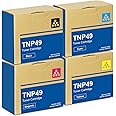 TNP-49 TNP49 Toner Cartridge A95W430 A95W330 A95W230 A95W130 Replacement for Konica Minolta TNP49K TNP49C TNP49M TNP49Y Toner for Bizhub C3351 C3851FS Printer Ink 4-Pack(Black, Cyan, Magenta, Yellow)
