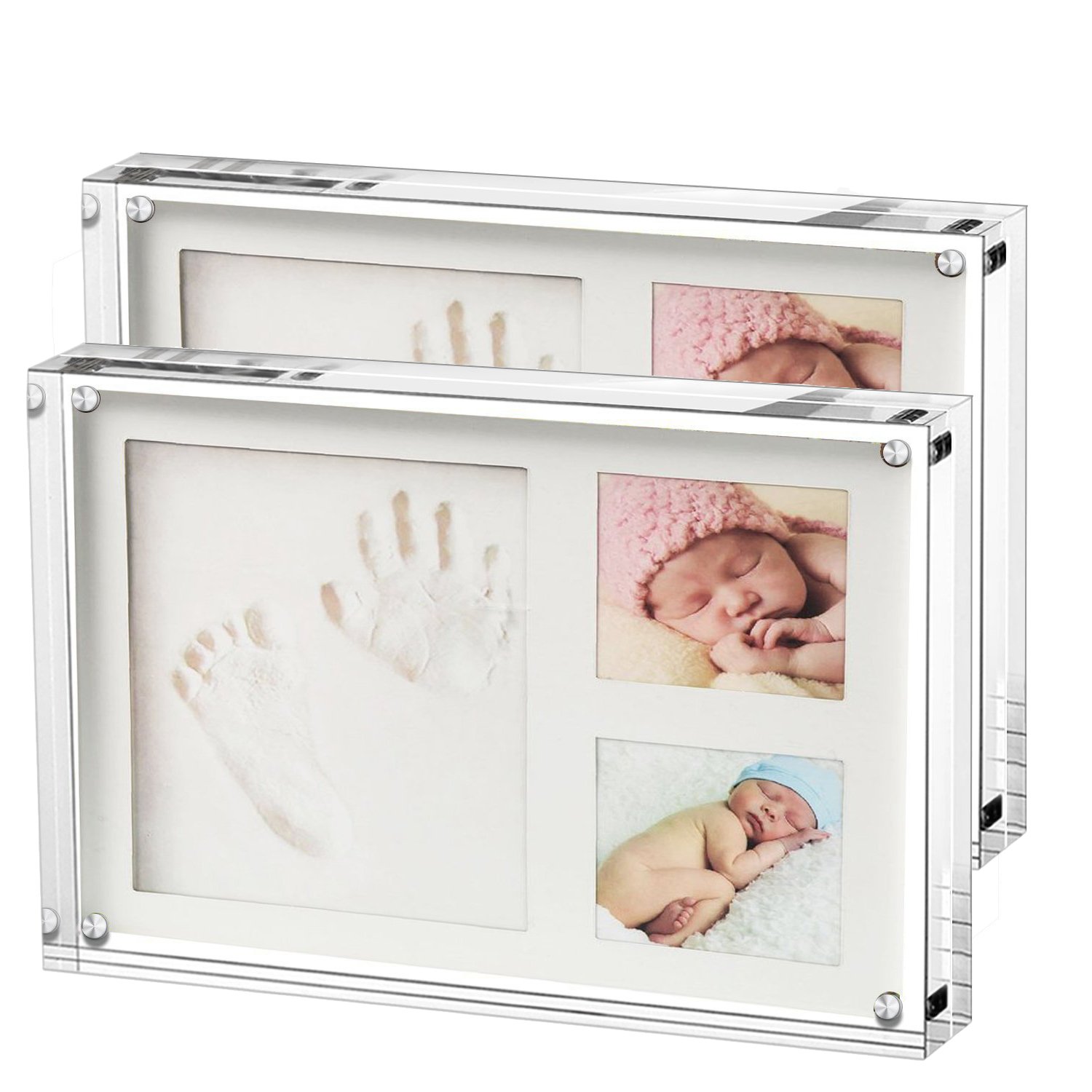 Boxalls Acrylic Photo Frame, 3.5 X 5 Inches Pictures, Magnetic Picture Frame,Transparent Acrylic, Desktop Display 10mm+10mm Thickness (2 Pack 5\'\')