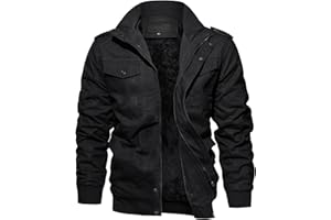 EKLENTSON Men's Winter Cargo Jacket Fleece Sherpa Lined Thermal Casual Tactical Military Jacket Windproof Bomber Jacket Coat
