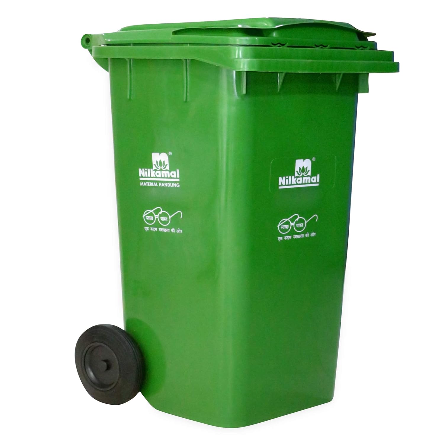 Puffin™ ABS Garbage Bucket Dustbin with Lid and Strong Wheels, 240L