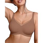 Vertvie Wireless Bras for Women No Underwire Supportive Mesh Crossover Bra Seamless Push Up Full Coverage Everyday Bralettes