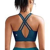 RUNNING GIRL Sports Bra for Women High Support, Molded Cup High Impact Sports Bras with Sewn in Pads Strappy Running Bra