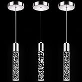 Esfos Pendant Lights Kitchen Island, 6500K Modern Kitchen Island Lights Brushed Nickel, 3 Pack Ceiling Lighting Fixtures with