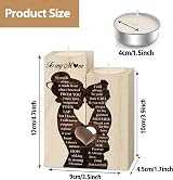 Vetbuosa Wooden Heart Candlestick Gift for Mum - Two Tealight Holders view 7