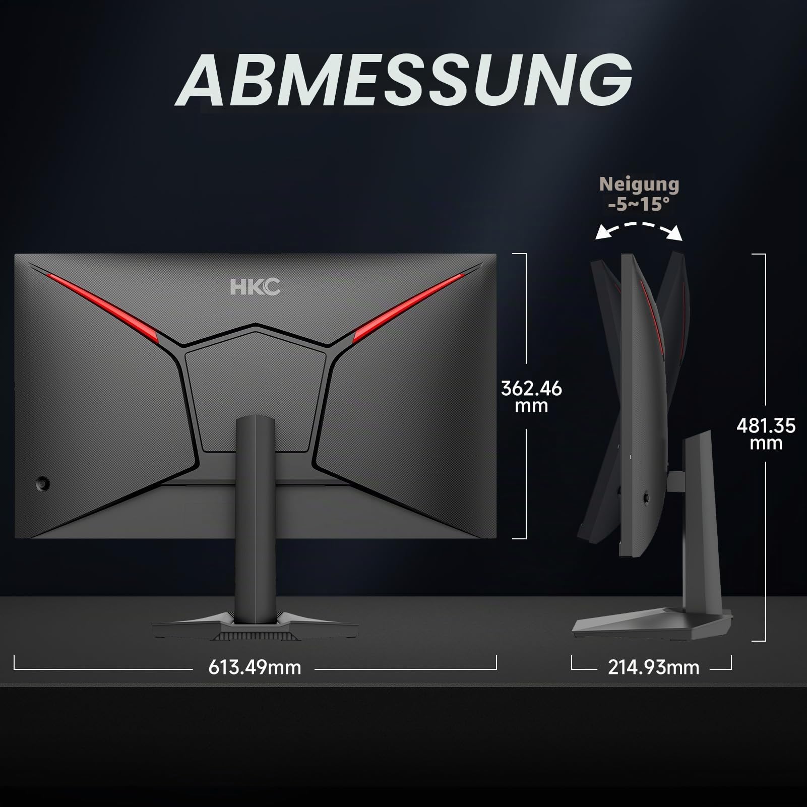 HKC G27H4D 27 Zoll Gaming Monitor QHD 260Hz(bis zu 275Hz) IPS Bildschirm 9