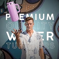 FAHRMOSIS 64 Oz Tumbler with Handle and Straw Half