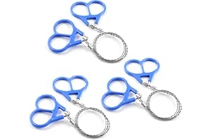 Bivethoi 3 Pack Stainless Steel Wire Saw Emergency Saw Kit, Camping Wire Saw Mini Backpacking Saw, Cable Cutting String Bone Rope Saw, Travel Chainsaw for Wood Cutting Hiking Hunting (Plastic Handle)