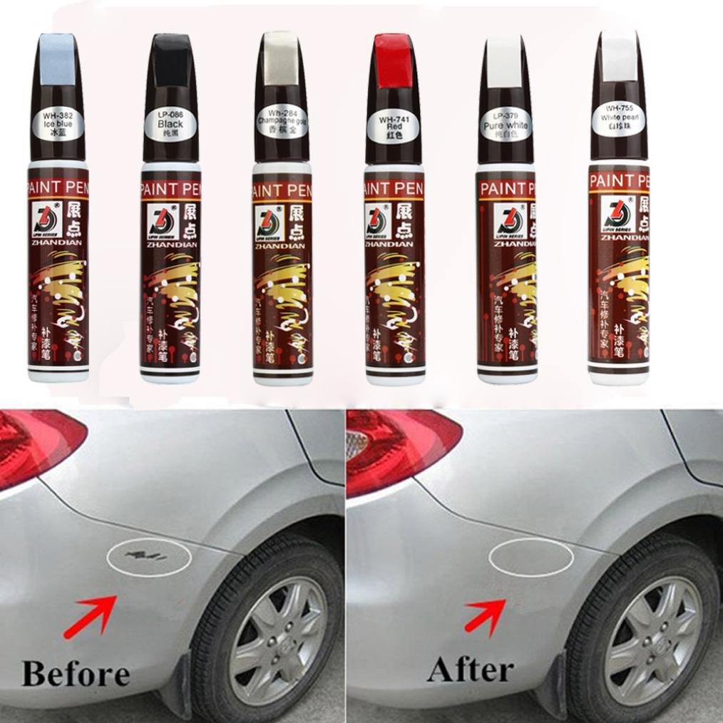 Ecosin Car Scratches Repair Pen Clear Repair Remover Tool Colorful Auto Car Coat Paint Pen Touch Up Scratch Repair Pen White