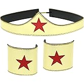 Wonder Woman Cuff and Tiara Adult Cosplay Costume Set Gold
