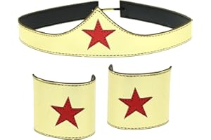 BIOWORLD Wonder Woman Cuff and Tiara Adult Cosplay Costume Set Gold