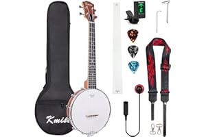 Banjo Ukulele,Kmise Professional Tenor Banjolele 26 Inch Banjo Ukelele with Bag Strap Tuner Picks