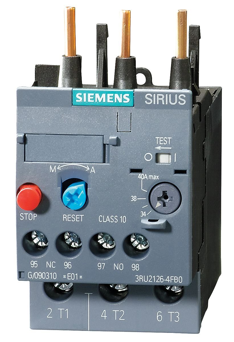 Siemens Overload Relay 4.50 to 6.30A 3P Class 10 Electrical Equipment