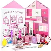 Makeup Advent Calendar 2025 Christmas Gifts, Beauty Calendar 2025 for Women, Teen Girls, Skin Care Advent Calendar with Mascara, Blush, Lip balm, Shower Gel, 2025 Self Care Gifts for Women