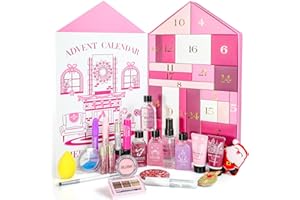 SPA LUXETIQUE WORLD Makeup Advent Calendar 2025 Christmas Gifts, Beauty Calendar 2025 for Women, Teen Girls, Skin Care Advent Calendar with Mascara, Blush, Lip balm, Shower Gel, 2025 Self Care Gifts for Women
