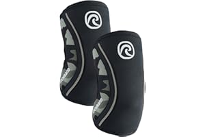 Rehband Elbow 5mm Compression Sleeve, Neoprene Elbow Sleeves for Weightlifting, Anatomical Design, Non-Slip & Close Fitting, Elbow Support Unisex, Colour:Camo - 1 Pair, Size:X-Large