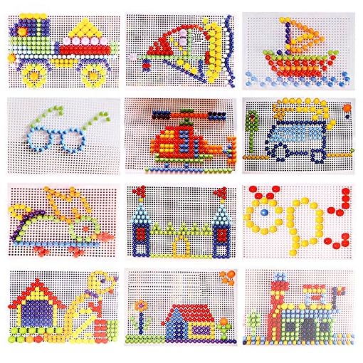 Puzzle Pegboard Sunsbell 296pcs Mushroom Nails Jigsaw Puzzle for Children - Image 9