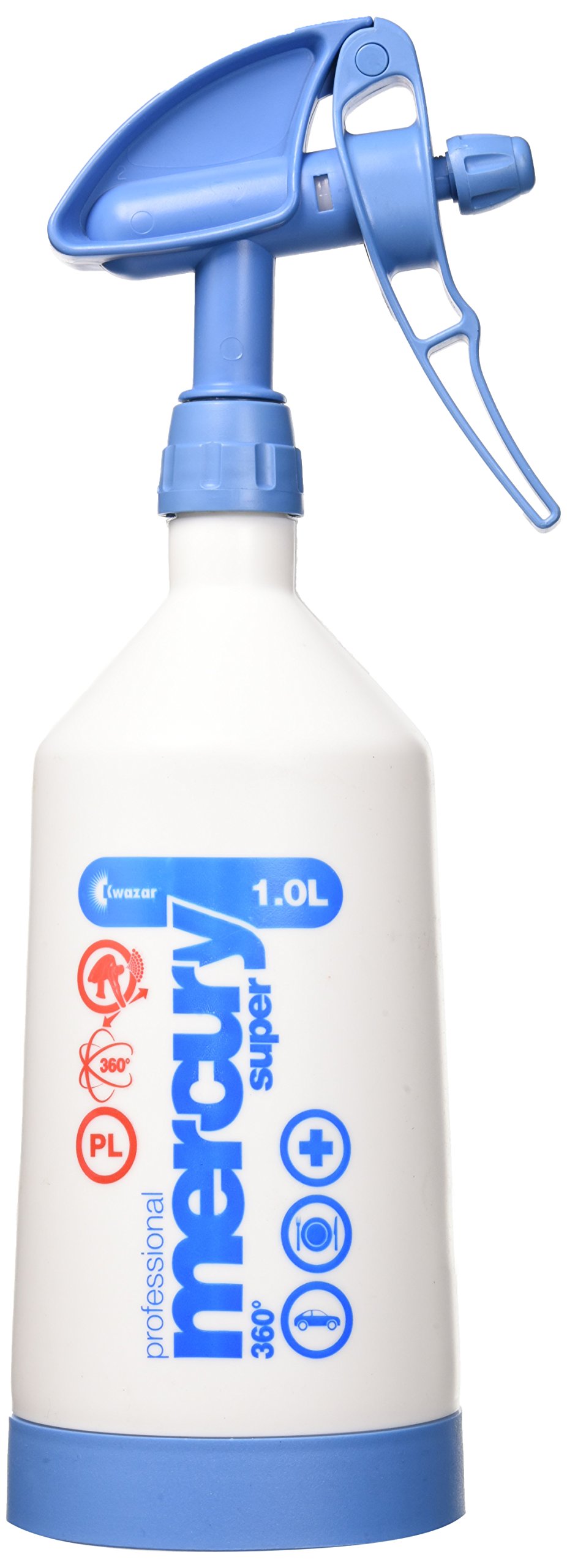 Kwazar Spray Bottle Mercury Super Pro Plus 1 L, White/Blue, 10.4 x 10.4 x 35 cm
